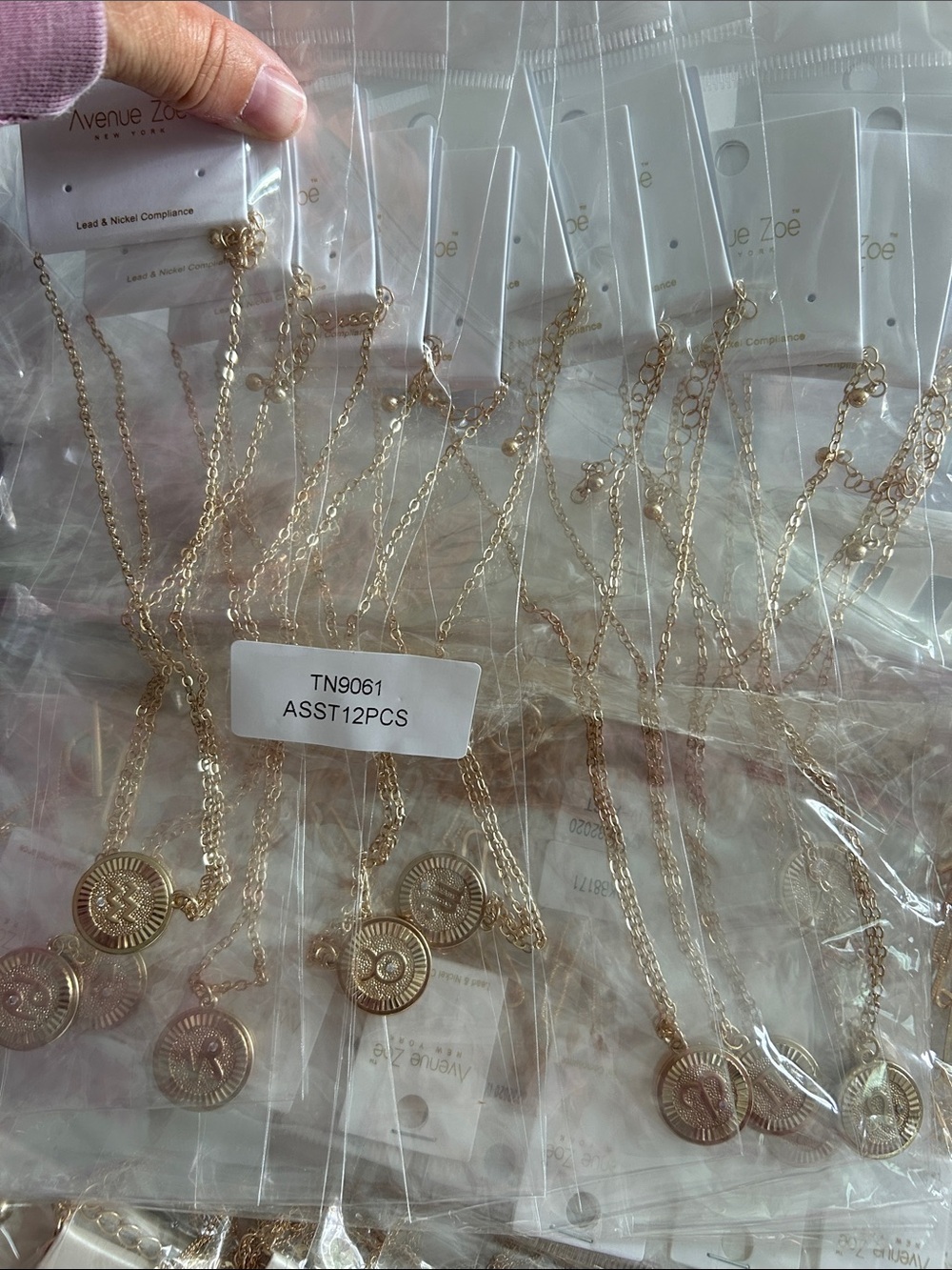 4/$100 Astrology Gold Radiant Sunburst Pendant Necklace - Gold Tone